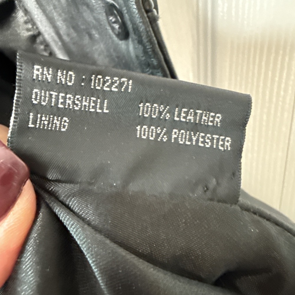 Genuine Leather Limited Women's Black Size Large, Long, Trenchcoat Jacket EUC - Picture 11 of 12